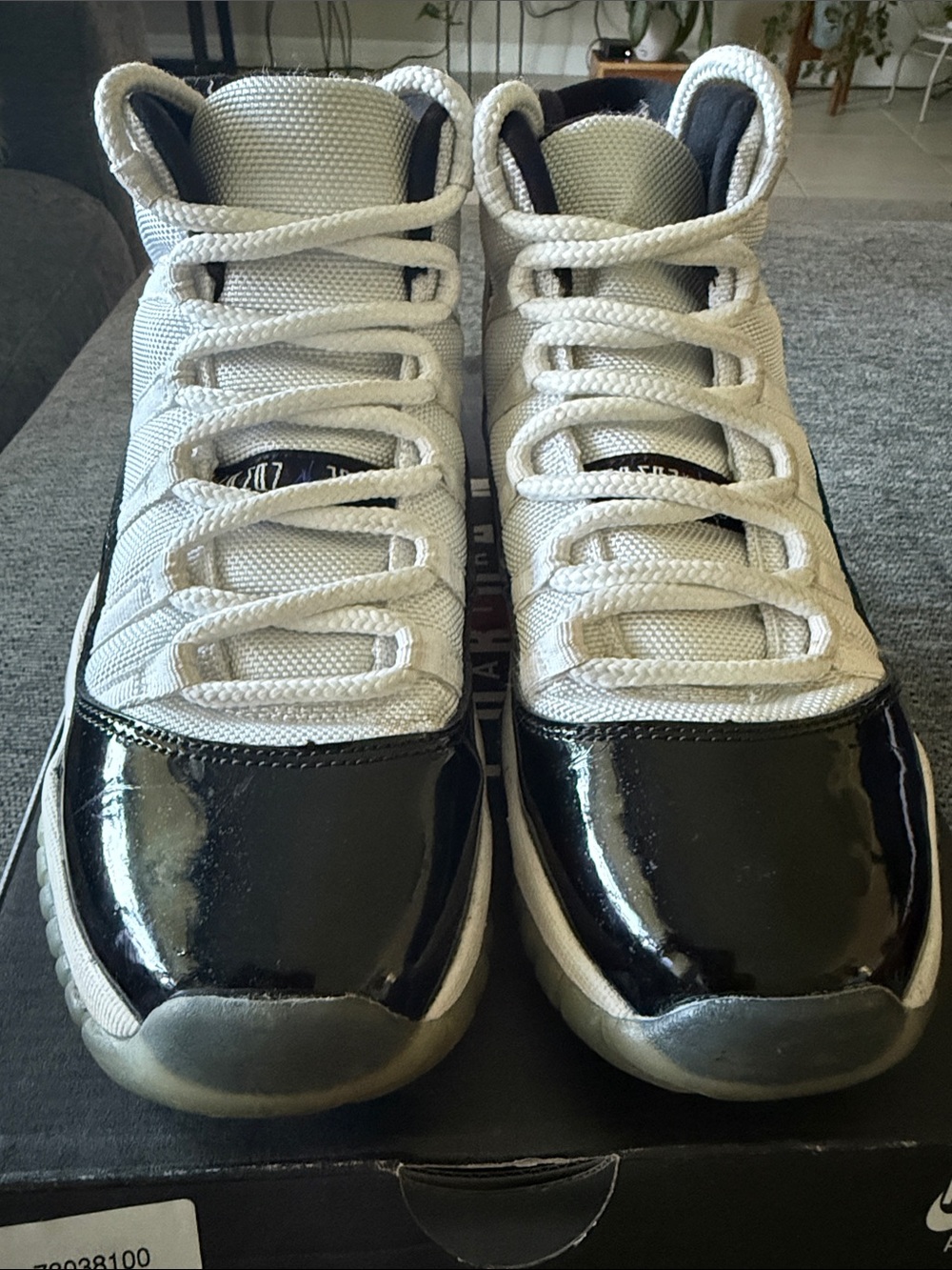 Nike Kids White and Black Patent-Look High Top Sneakers